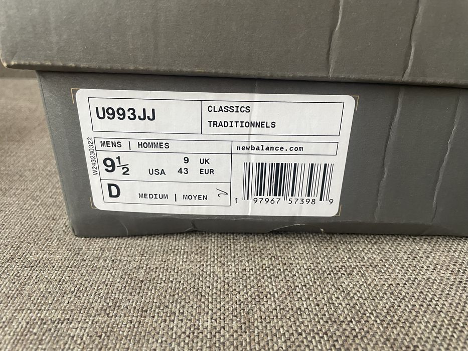 Кросівки JJJJound New Balance 993 Military Urban Grey U993JJ 42,5-43