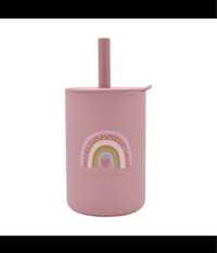 Силиконовый стакан детский розовый чашка детская силиконовая