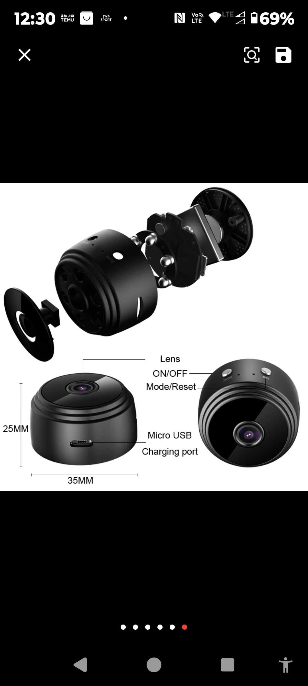 Mini kamerka A9 1080P wifi