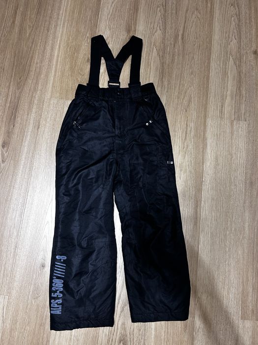Spodnie czarne narciarskie z szelkami dziecięce