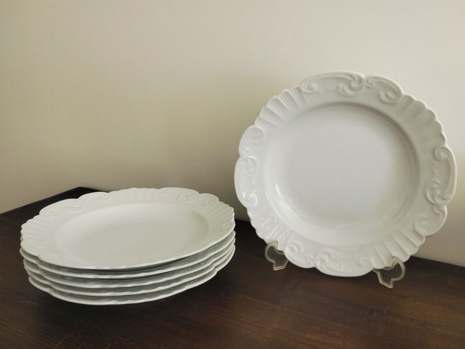 6 pratos de sopa brancos Vista Alegre