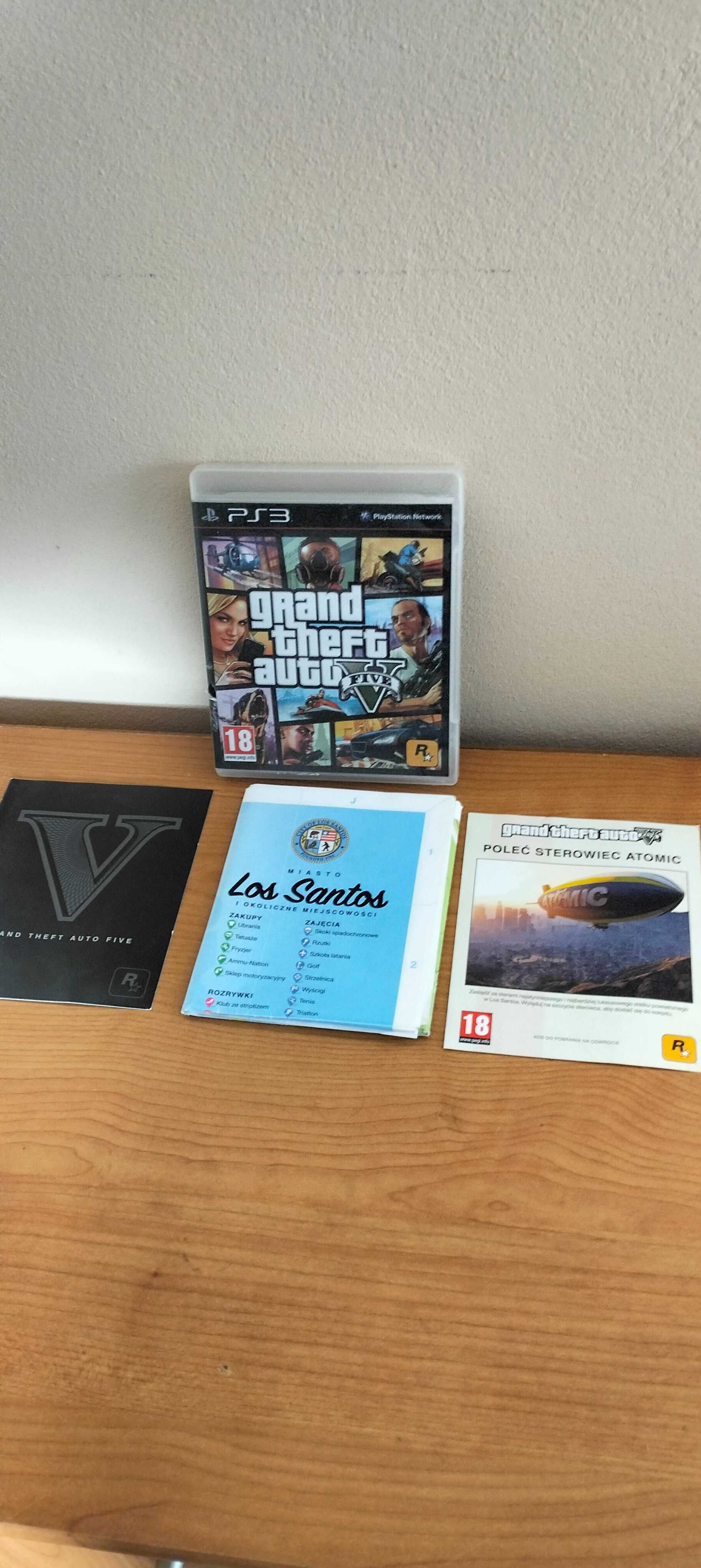 PS3 GTA V BDB stan Polskie wydanie Mapa po Polsku + książeczki