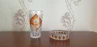 wazon kryształowy z podpalanym motywem