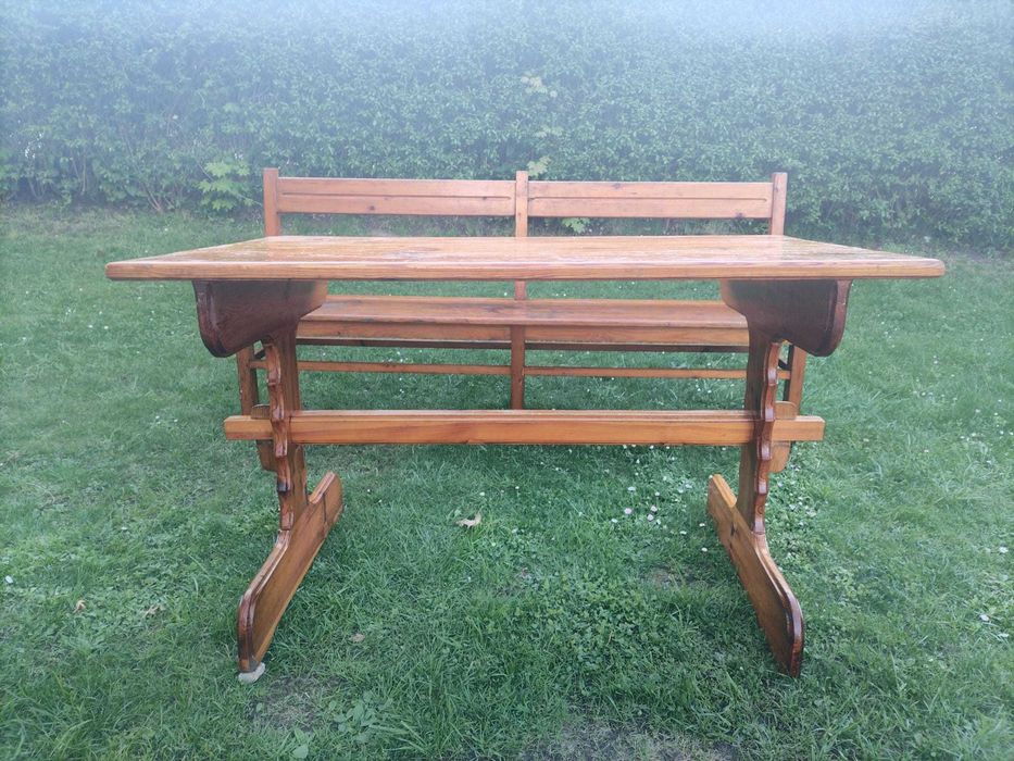 Ława drewniana ze stołem