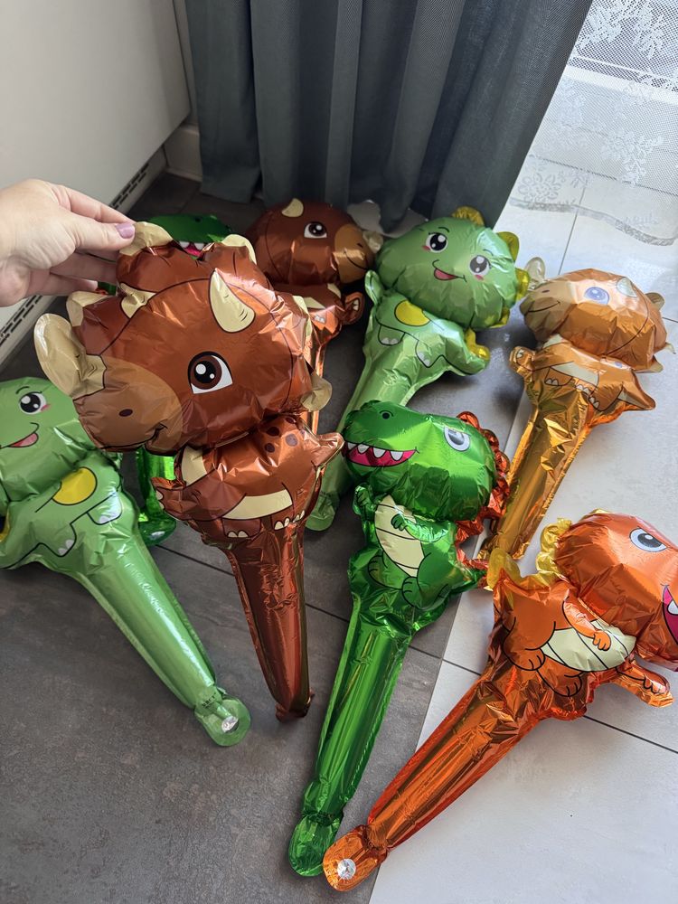 8x balon na hel 3D duży dinozaur maczuga urodziny baloniki dinusie rex