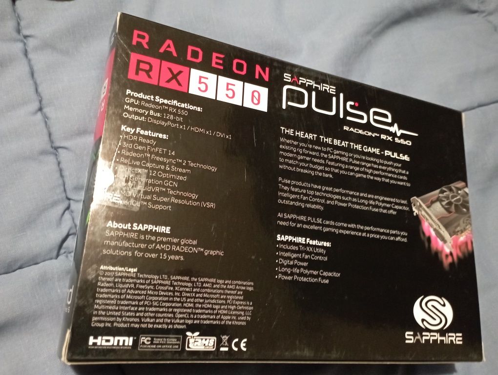 Placa Gráfica Sapphire Radeon RX 550 PULSE 4GB