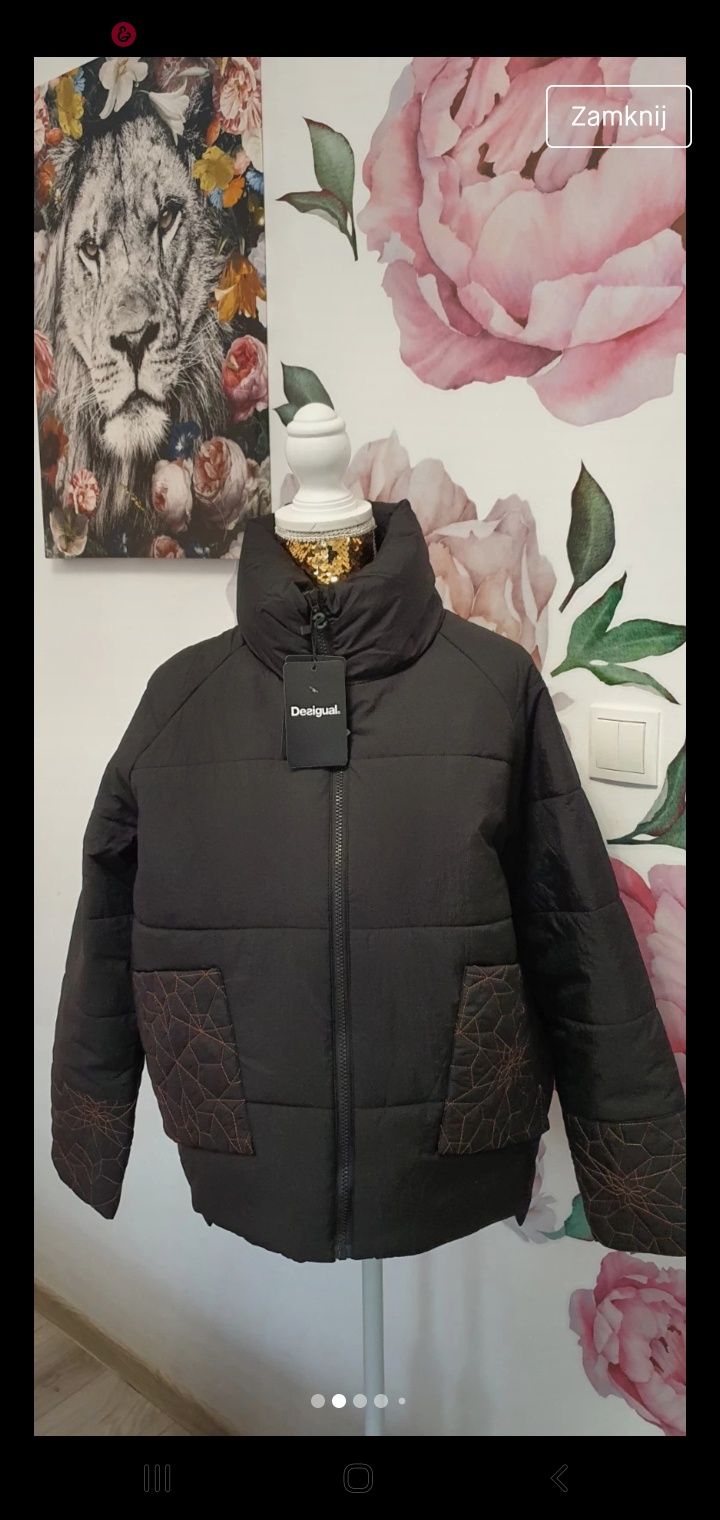 Kurtka nowa Desigual czarna rozmiar s 36 oryginalna czarna oversize
