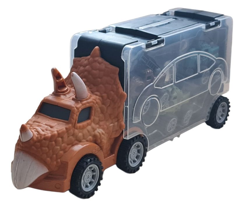 Zestaw- TIR z autami dinozaurami