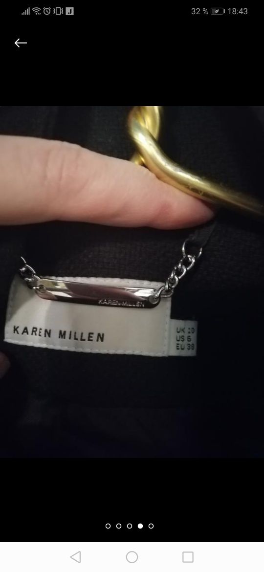 Шерстяное фирменное пальто Karen Millen