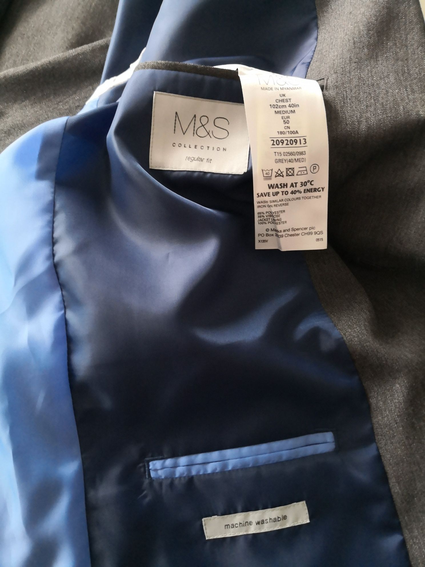 Garnitur MARKS & SPENCER szary 176/102/88 (styl Pawo, VISTULA, BYTOM).