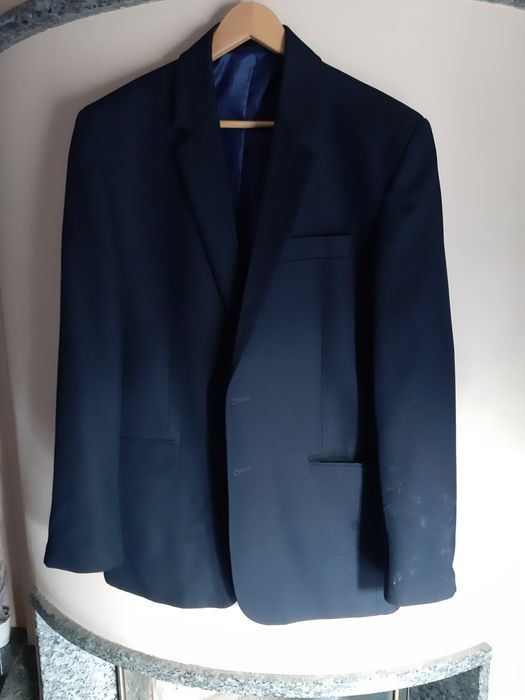 Marynarka 182/100 granatowa firmowa wady plamy klasyk męska Croton ga