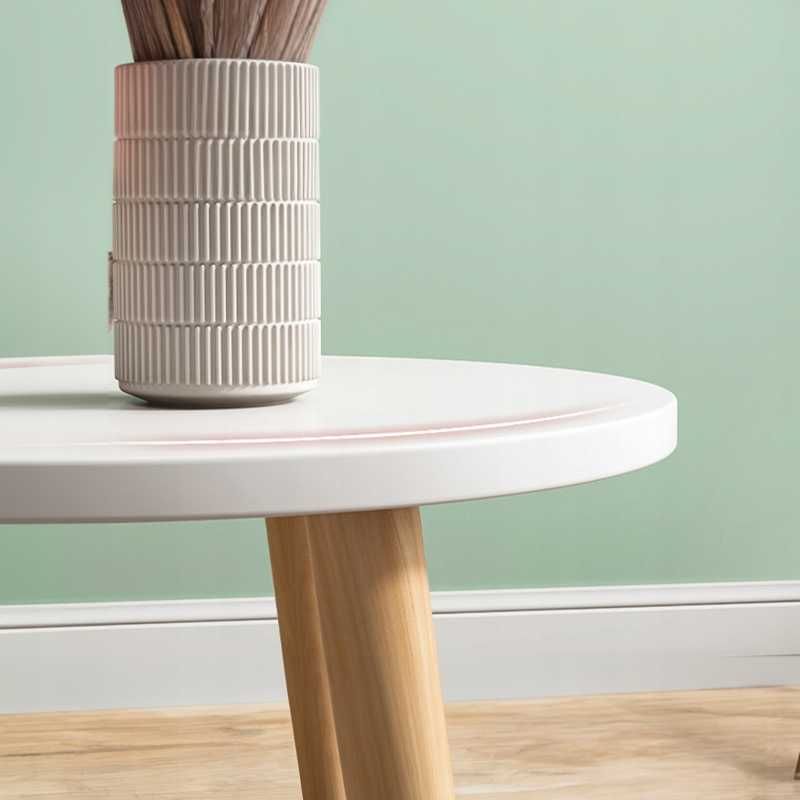 Stolik kawowy biały styl skandynawski ława stół owalny do salonu