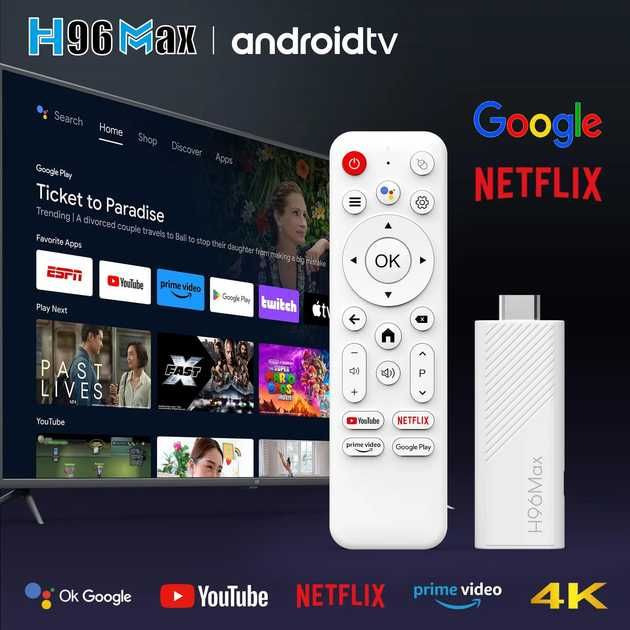 Смарт ТВ приставка H96 Max Stick 2/16 Гб Android TV 14 Allwinner H313