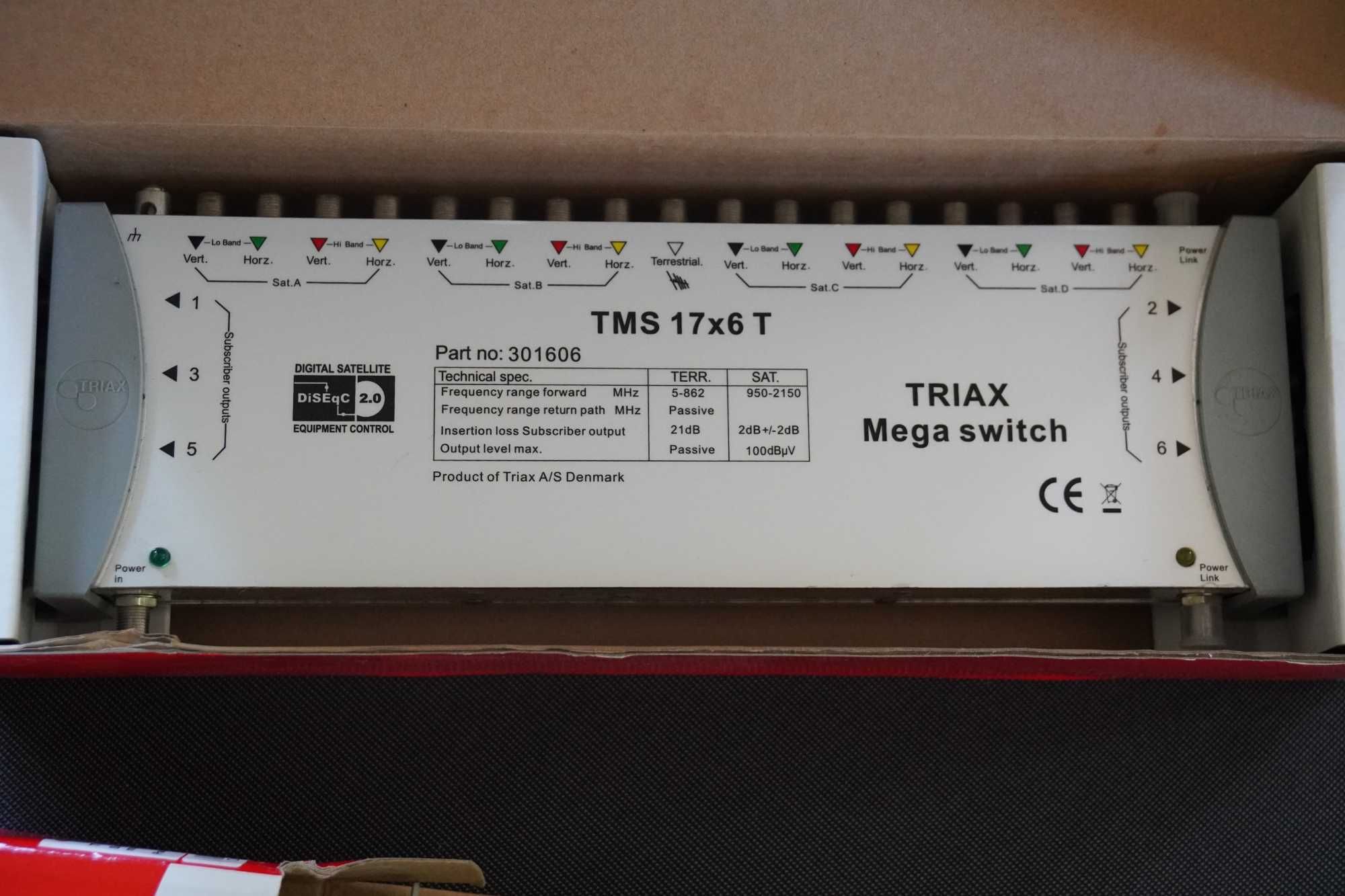 Multiswitch Triax TMS 17x6T (301606) + TMS 17 PSU+TMS 17 MB-1