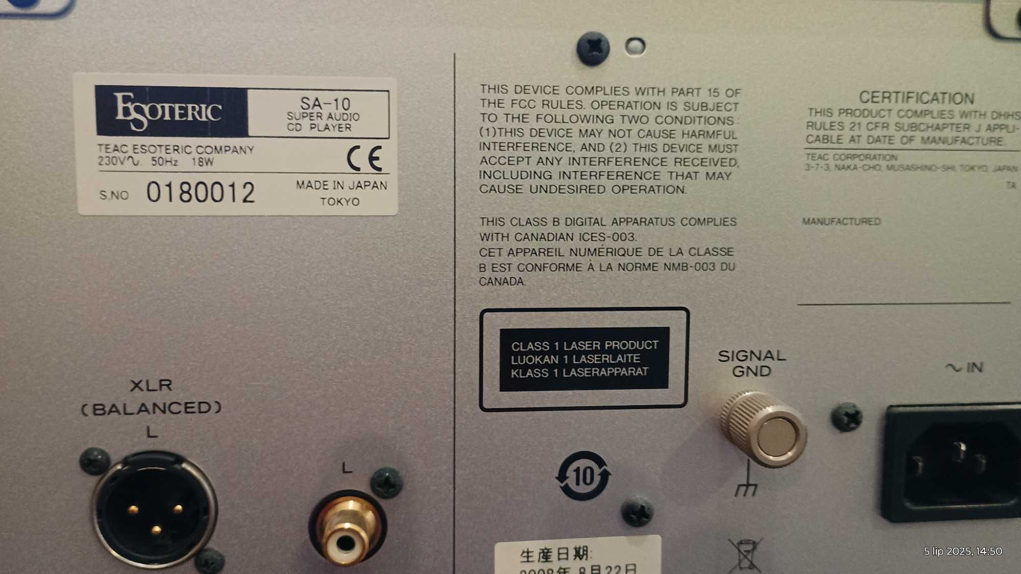 Esoteric SA-10 Odtwarzacz CD/SACD