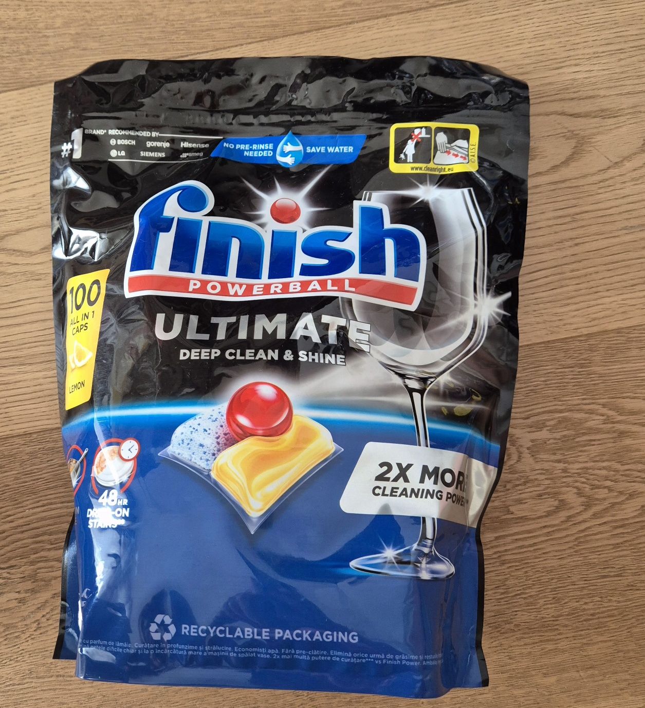 Kapsułki do zmywarki finish  powerball ultimatum lemon 100 sztuk