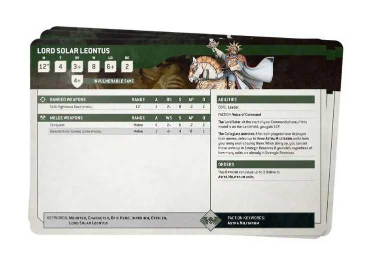 Warhammer 40000 Datasheet Cards Astra Militarum (Eng) 10th Edition
