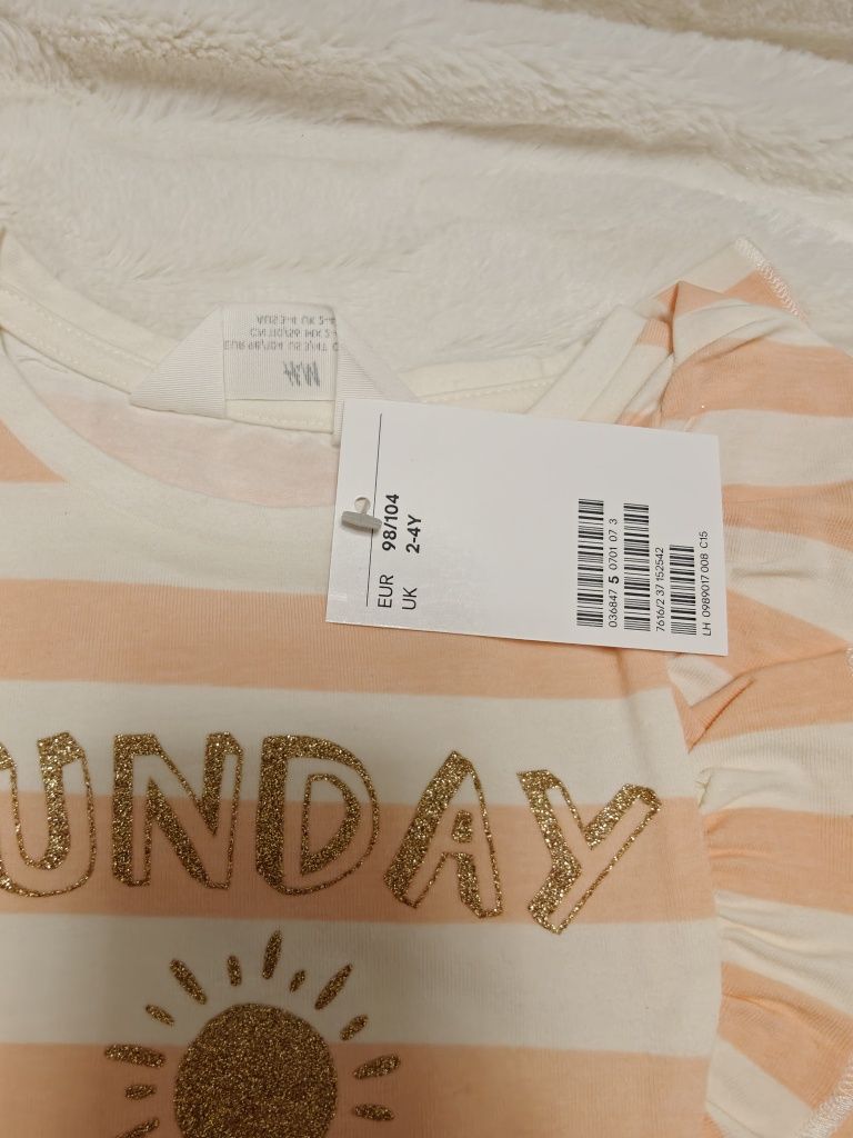 Nowe zestaw h&m 98/104 dla bliźniaczek spódniczka tiulowa koszulka