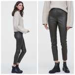 H&M M-L Szare Spodnie Legginsy z kantami z imitacji skóry