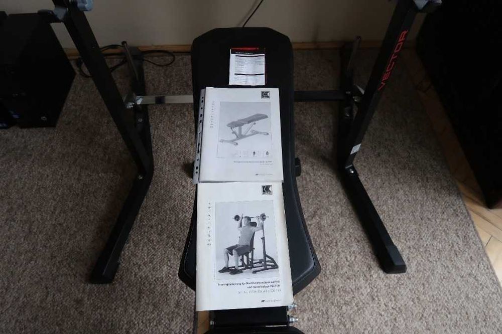 Kettler stojak Vector, ławka Alpha, gryf 15kg