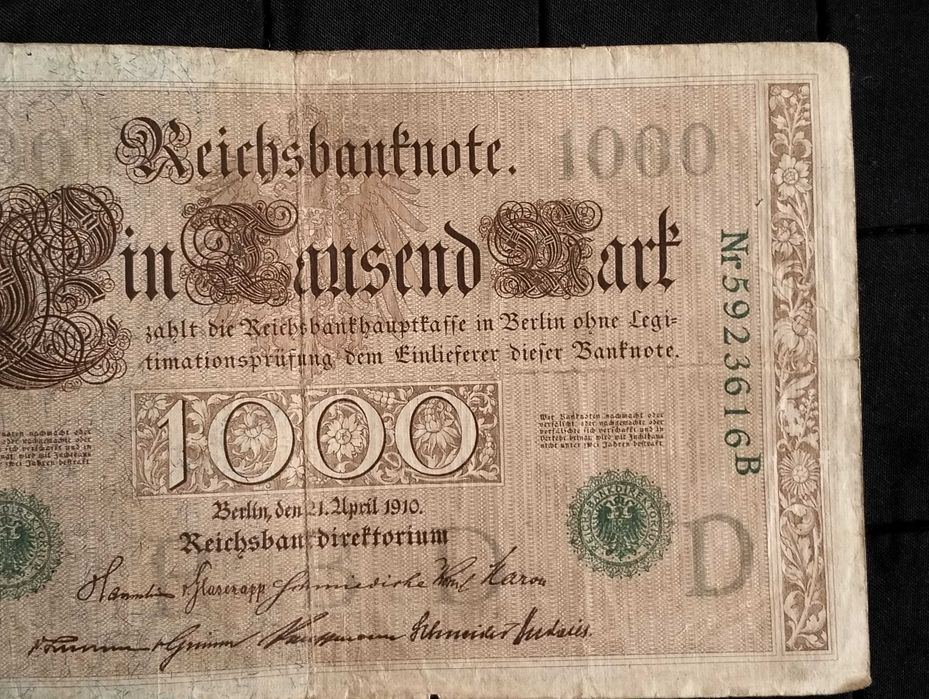 Banknot 1000 marek niemieckich 1910, Niemcy