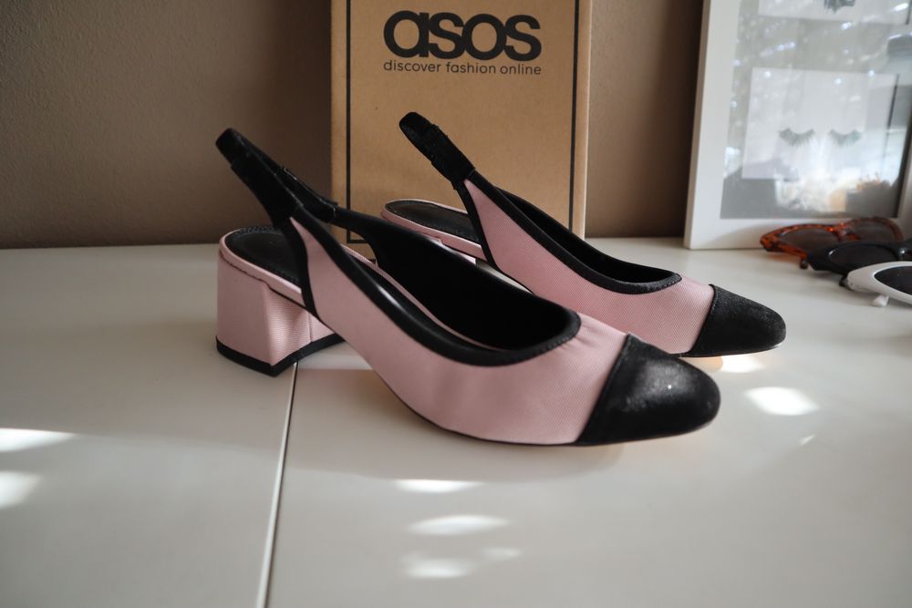 Sapatos bicolor rosa e preto asos