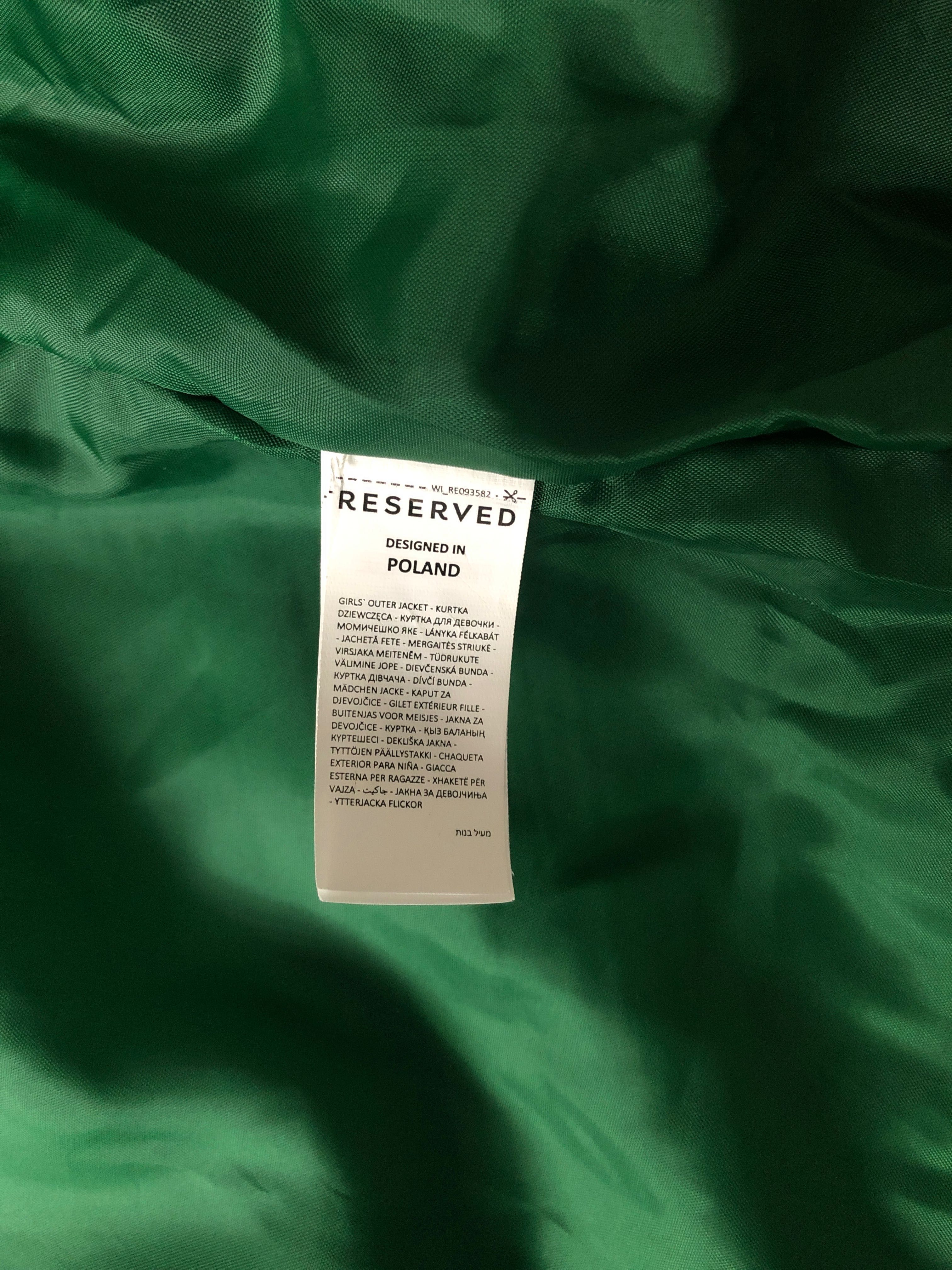 Nowa kurtka/płaszcz zimowa ciepła kolor zielony pikowana 122 Reserved