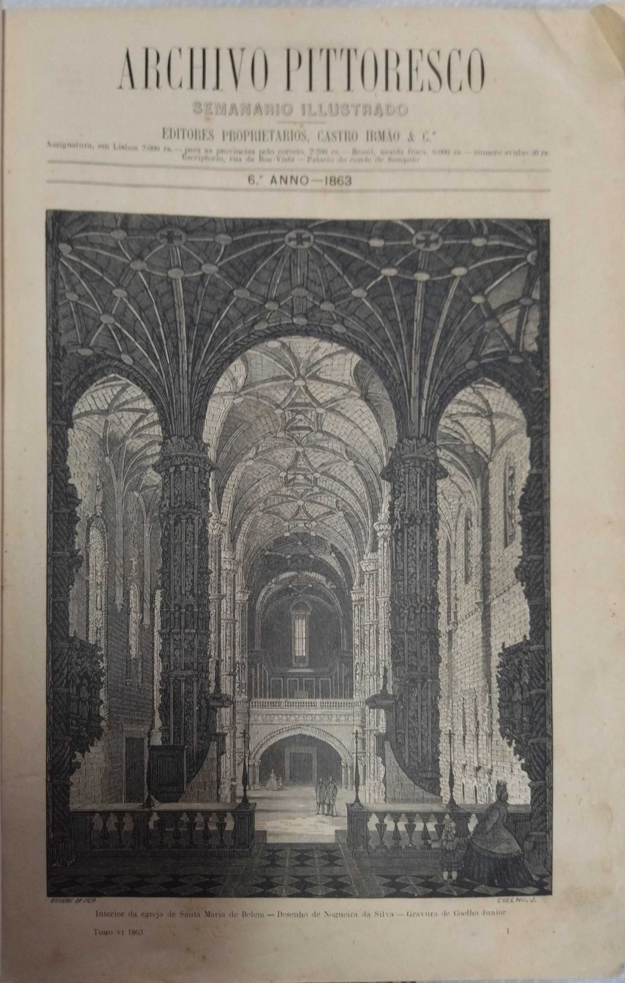 Livro antigo Archivo Pittoresco, Semanário Ilustrado Volume VI, 1863
