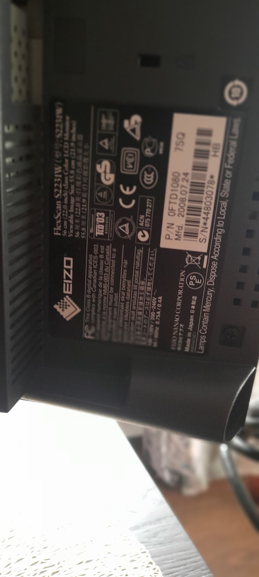 EIZO S2231W MONITOR dla grafików