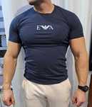 Granatowa Bawełniana Bluzka Męska Elastyczna Emporio Armani r.XL