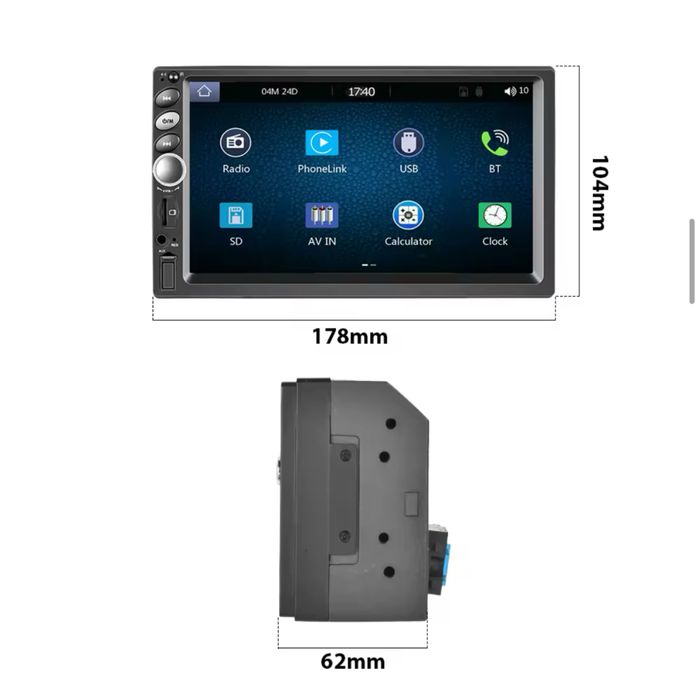 Radio 7 cali 2 din samochodowe aux Bluetooth