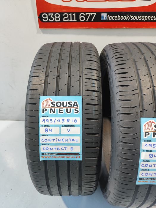 2 pneus semi novos 195-45R16 Continental - Oferta dos Portes