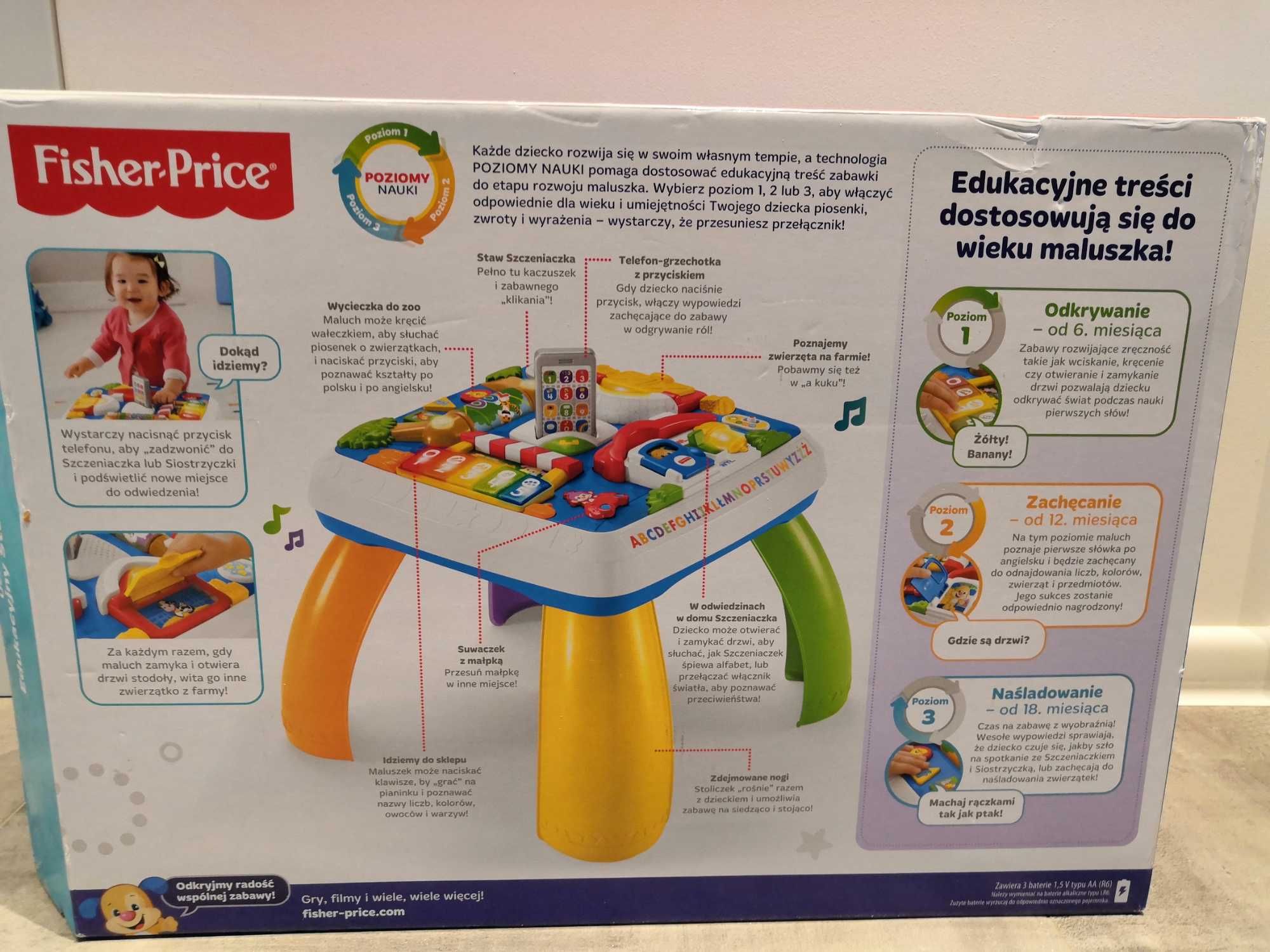 Fisher Price Edukacyjny Stolik Malucha: mówi po polsku i angielsku!