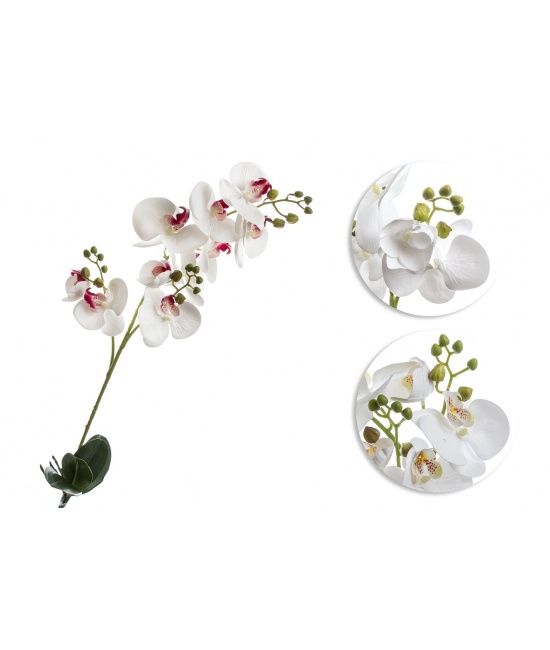 Storczyk sztuczny orchidea z liśćmi 70 cm