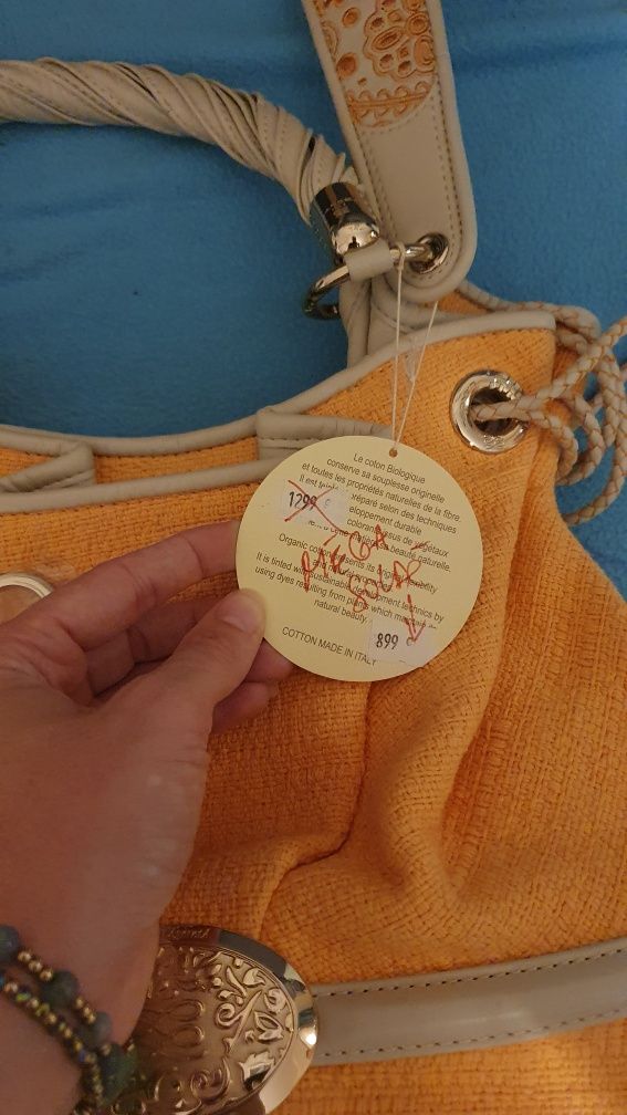 Torba typu Bucket Le Brigitte Bardot z pomarańczowej tkaniny Lancel