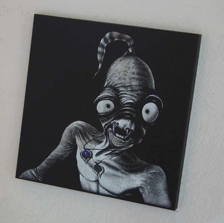 Oddworld Abe’s oryginalny obraz ręcznie rzeźbiony ... Grawerka