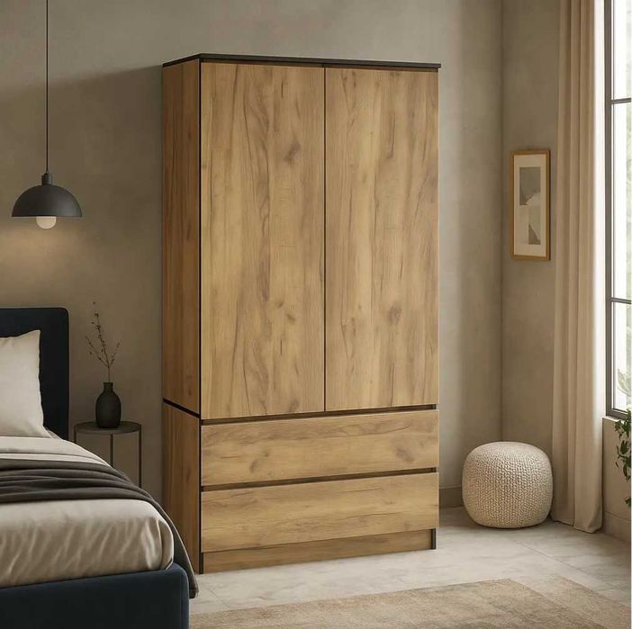 Зі складу шафа з шухлядами біла дуб крафт золотий