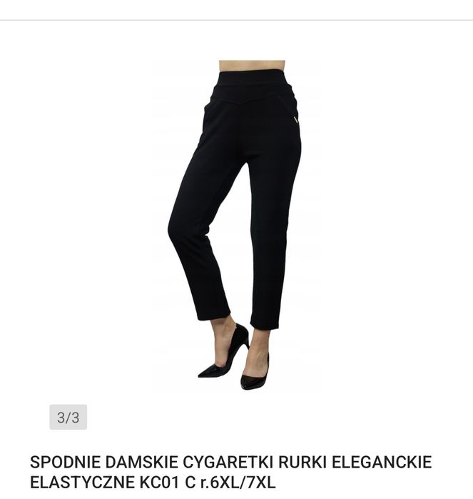 Spodnie damskie cygaretki 6/7 xl