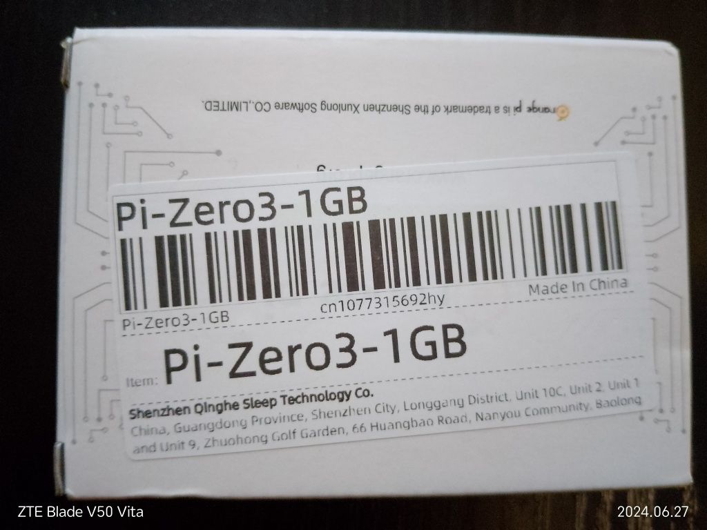 orange pі zero 3  ,1гб+кабель micro HDMI