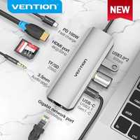 Vention USB C Hub USB typ C 3.1 do 4K HDMI RJ45 PD USB 3.0 OTG Adapter