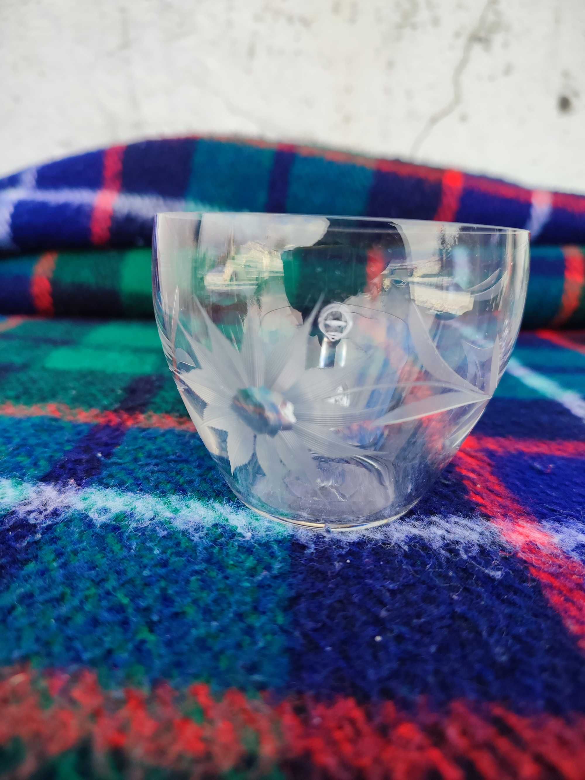 Kryształowe szklanki z szlifem -Vintage