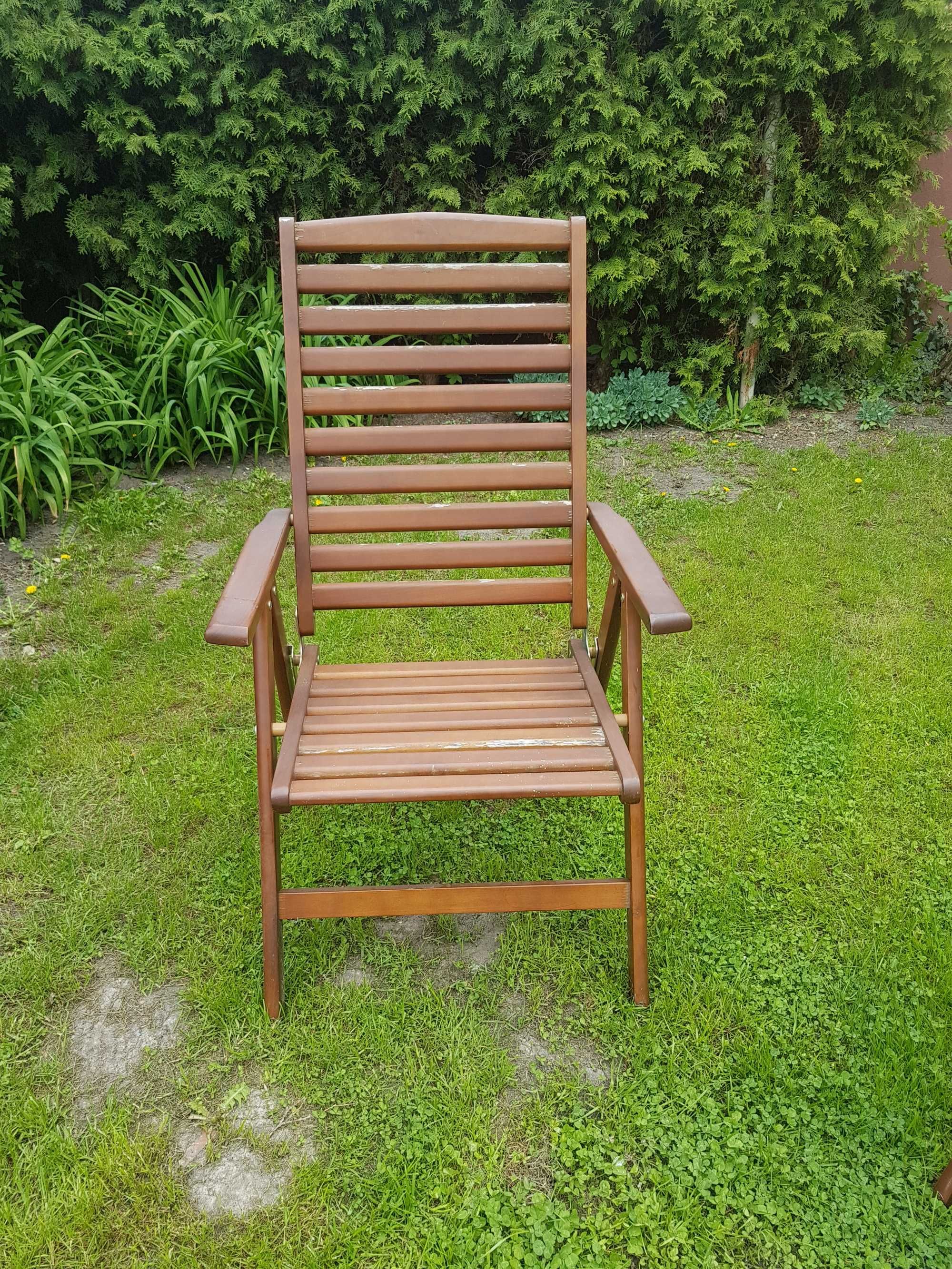 Ogrodowe składane krzesła z drewna tekowego HERLAG