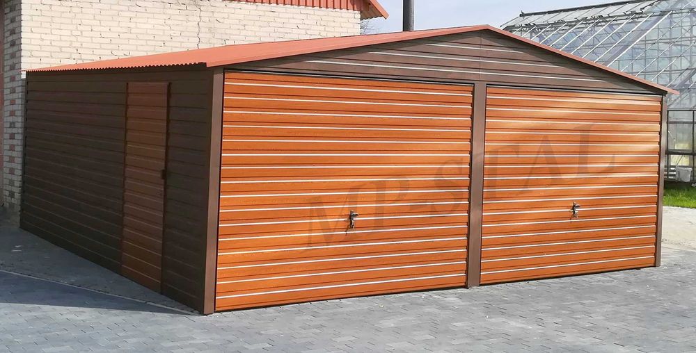Garaże 6x5.80 złoty dąb, orzech, profil zamknięty