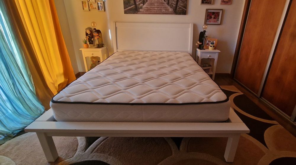 Cama casal da oficina rustica