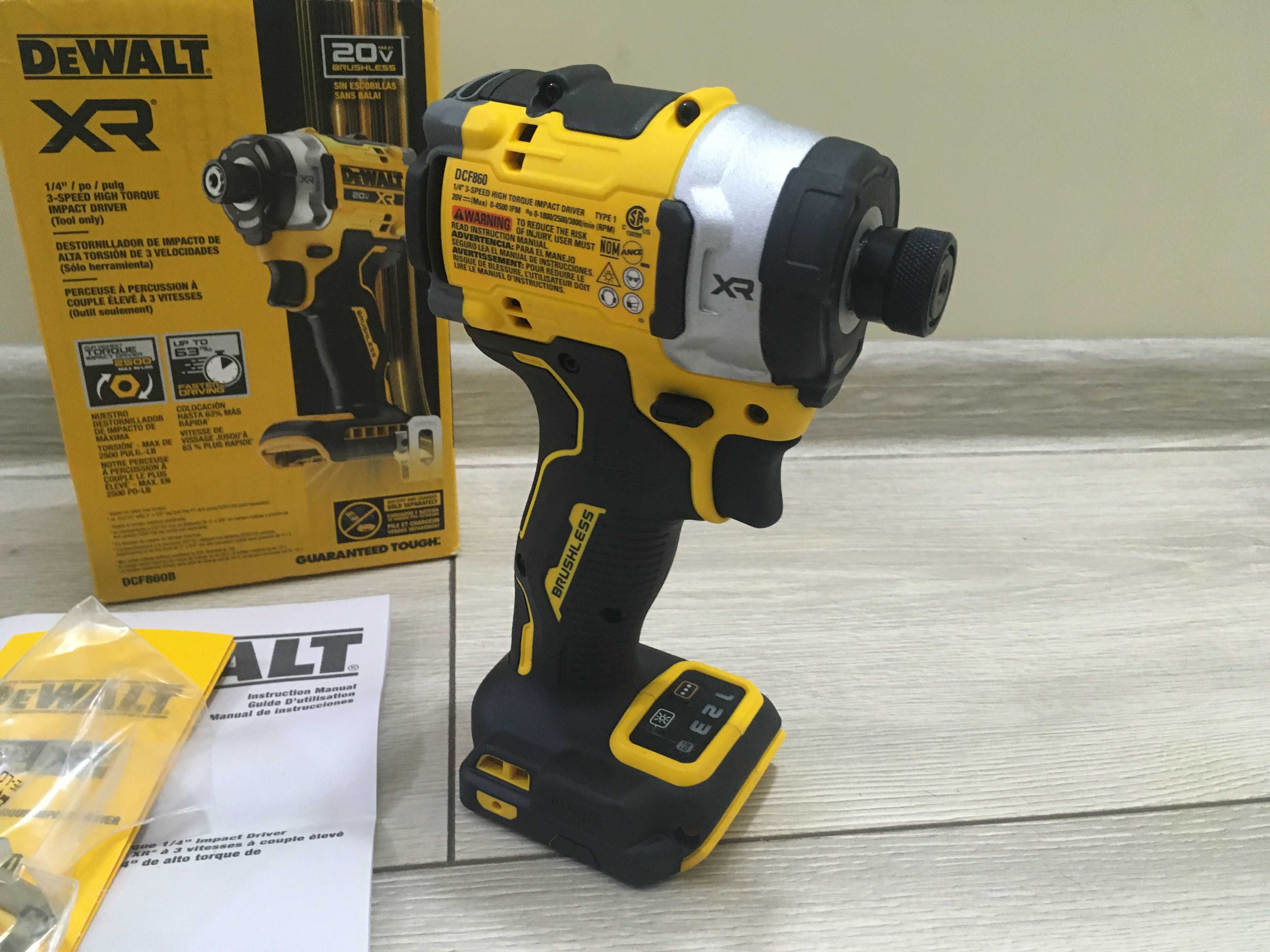 DeWALT DCF860  импакт Аккумуляторный бесщеточный гайковерт-шуруповёрт