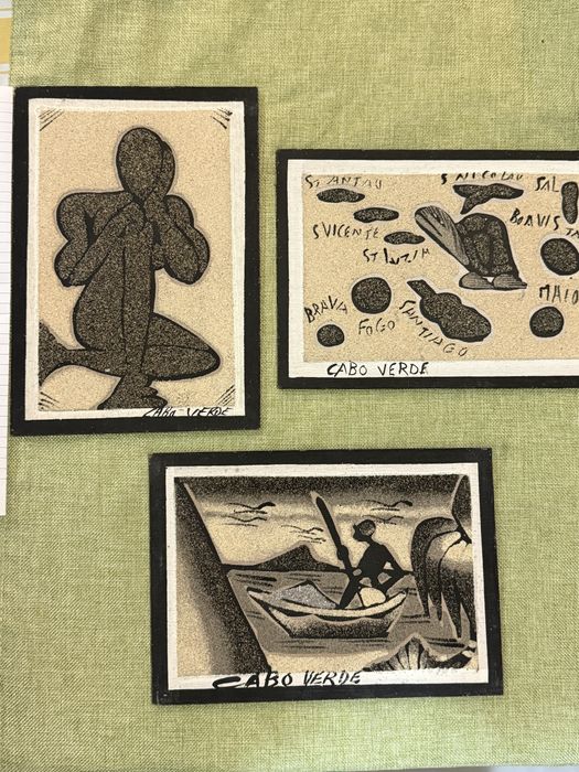8 Quadros de Arte em Areia de Cabo Verde