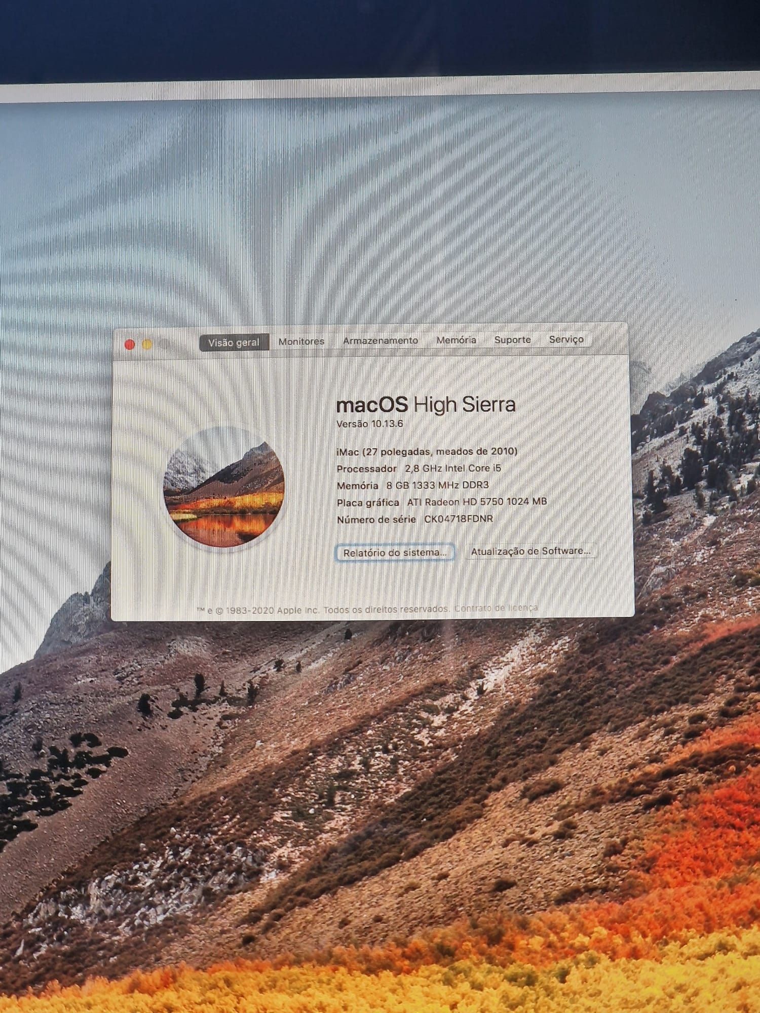 iMac 2010 i5 com 8GB de RAM em Excelente Estado + Teclado e Rato