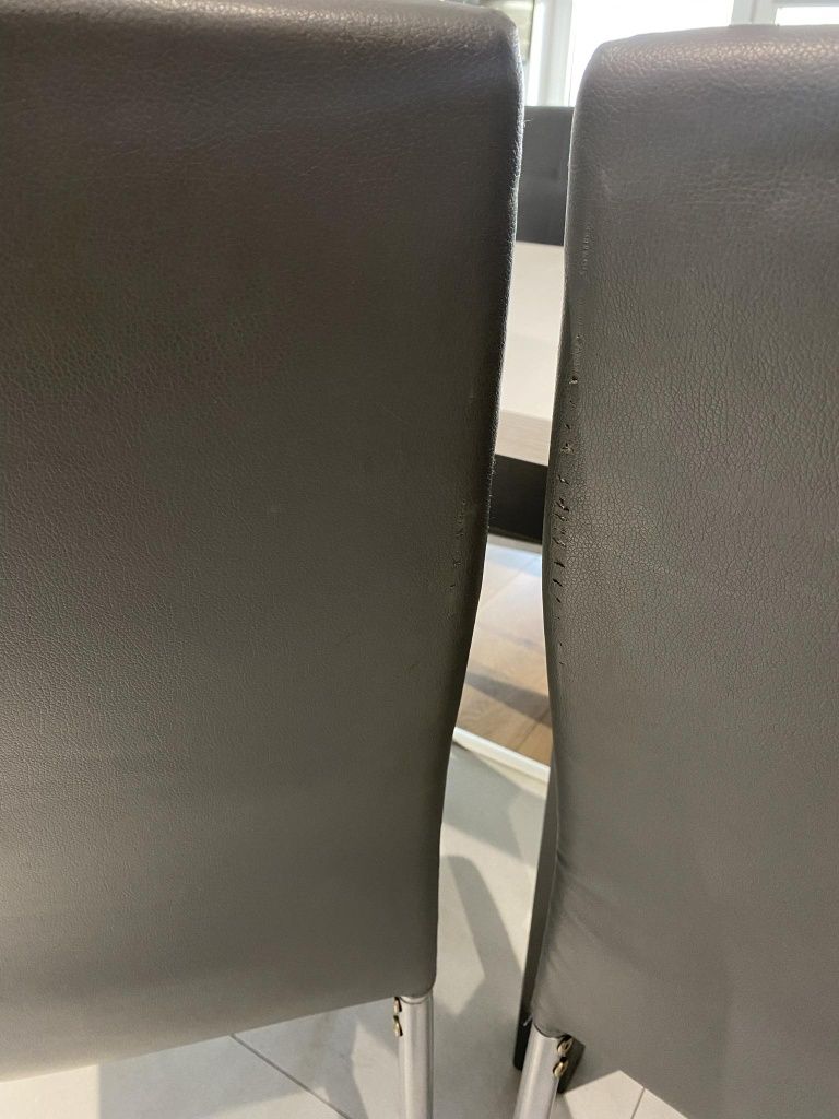 Stół  loft biało-szary  rozkładany  80x80 w komplecie  4 krzesła