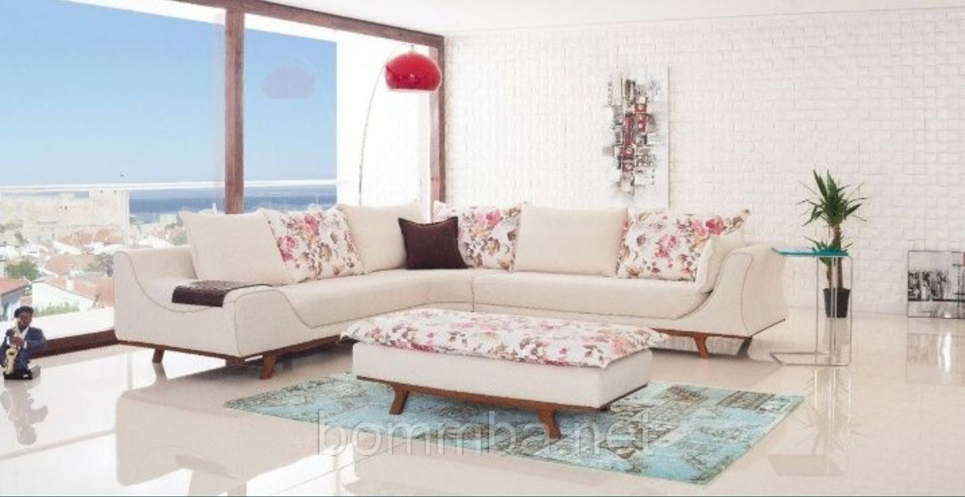 Большой белый угловой диван Турция 300 × 300
