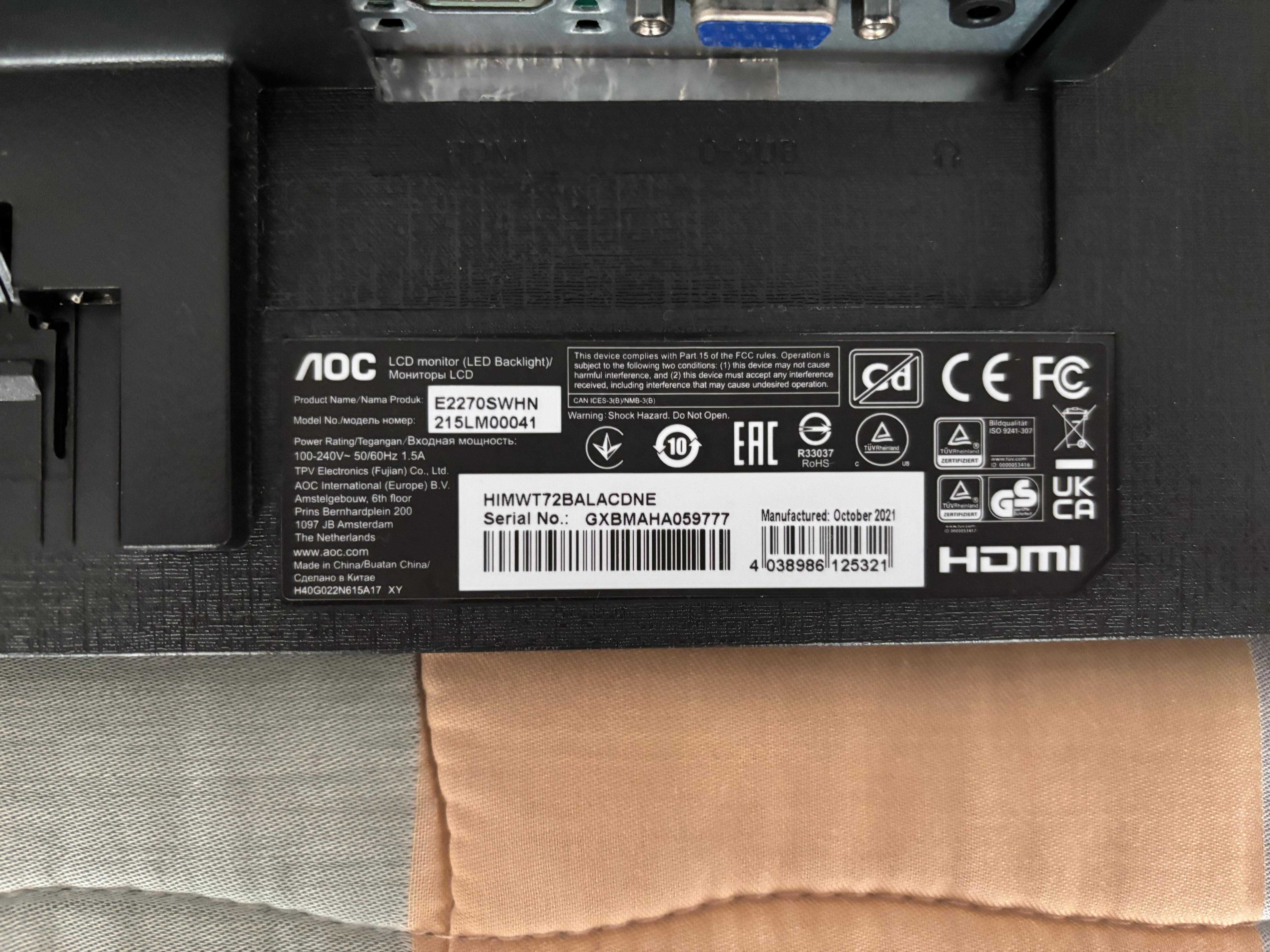 Monitor AOC 21.5"